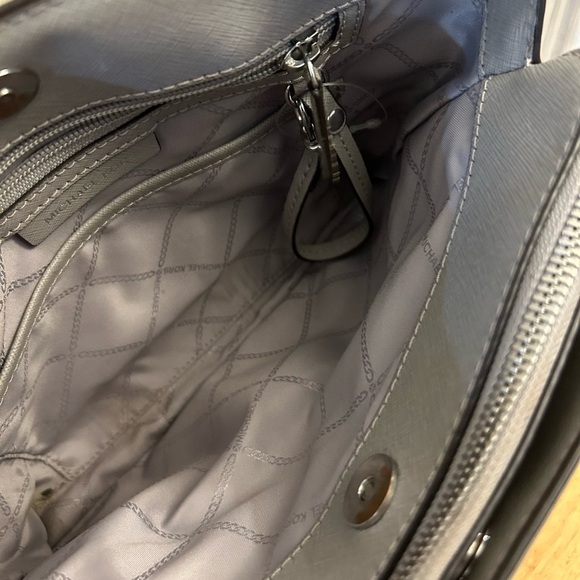 Michael Kors Gray Satchel with Sleek Design and Metallic Accents - Picture 5 of 16